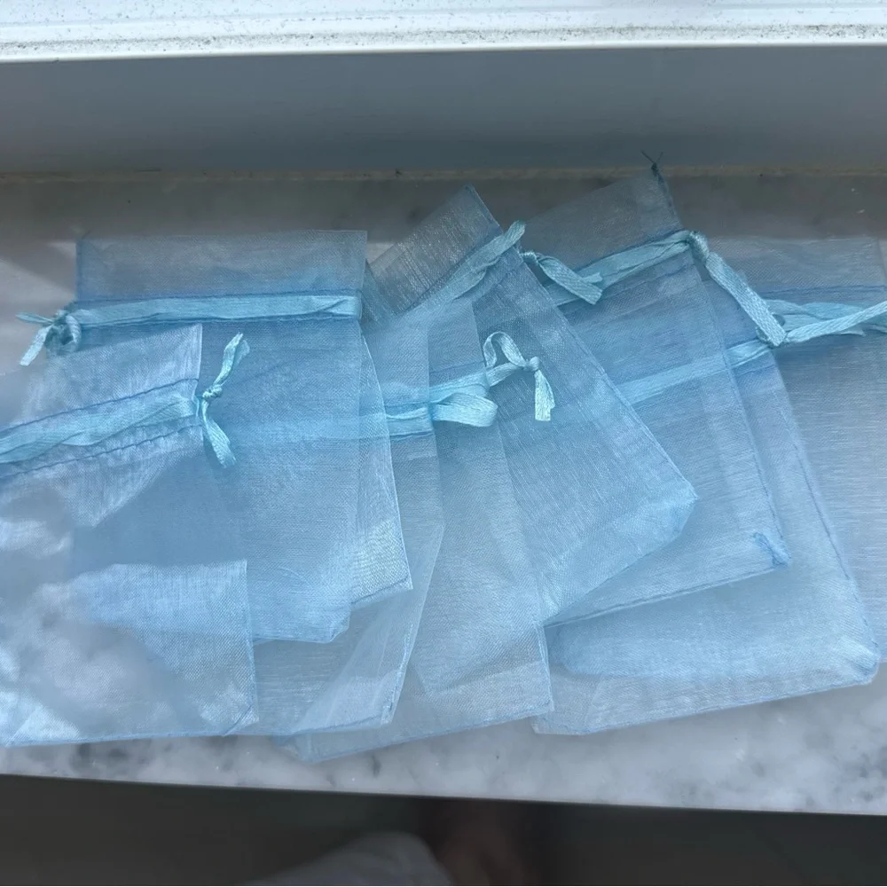 Blue Organza Favor Bags 11 Pack